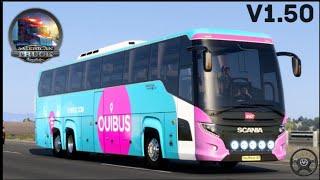 ATS 1.50  Scania Touring HD + Passenger Mod  Free Download Bus Mod  American Truck Simulator 2