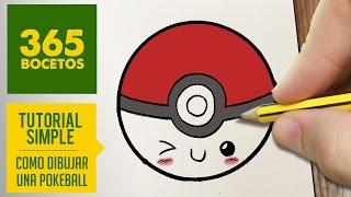 COMO DIBUJAR UNA POKEBALL KAWAII PASO A PASO - Dibujos kawaii faciles - How to draw a pokeball