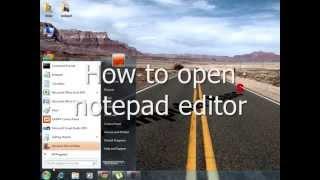 How to open notepad text editor