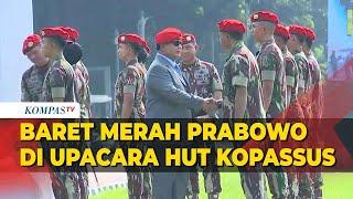 Baret Merah dan Kacamata Hitam Prabowo Saat Hadiri Perayaan HUT Ke 72 Kopassus