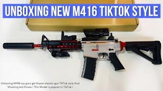 Unboxing M146 toy guns gel blaster electric gun TikTok style And Shooting test Power
