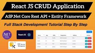 React JS CRUD Application  Asp.Net Core Web API + Entity Framework + Sql Server