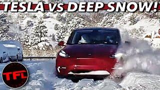 Can Deep Snow STOP a Tesla? We Find Out