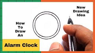 How to draw an Alarm Clock  Easy drawing  Drawing Steps 101