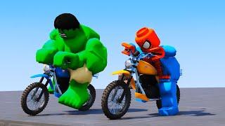 Spiderman vs Hulk - Motorcycles Ramps Challenge - GTA V Mods #gta #gta5