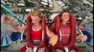 Unbelievable Stunt Girl Takes on SlingShot Ride and Passes Out