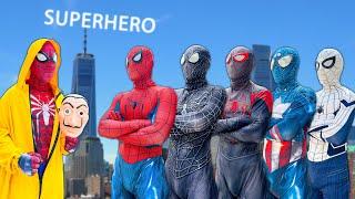 PRO 6 SUPERHERO TEAM  How To Becomes GOOD-HERO Go To Trainning Nerf Gun  Spider-Man Funny Video 