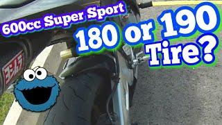 180 or 190 On A 600cc Sport Bike?  My Opinion  Bridgestone Battlax BT016