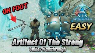 Ark Survival Ascended The Island HARD ICE CAVE Artifact Of The Strong EASY No Dino Run