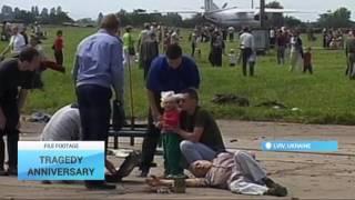 Lviv Honours 2002 Sknyliv Tragedy Victims 77 people died as Su-27 fighter crashed into crowd