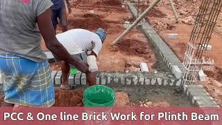 PCC for Plinth Beam  Oneline Brick work for plinth beam  Civil Engineering Practical Experience