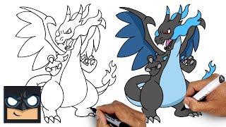 How To Draw Mega Charizard X  Pokemon Draw & Color