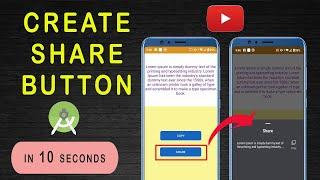 Create Share Button in Android Studio  Share Text from Android App  Android App Tutorial