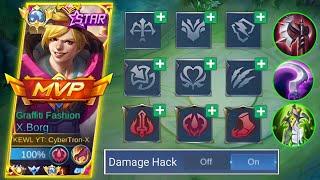 NEW X.BORG BUILD AND EMBLEM FOR DAMAGE HACK  X.BORG BEST BUILD AND EMBLEM 2023  MLBB