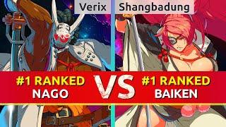 GGST ▰ Verix #1 Ranked Nagoriyuki vs Shangbadung #1 Ranked Baiken. High Level Gameplay