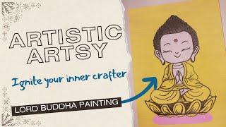 Lord Buddha Painting  Acrylic Marker Painting  Easiest Buddha Painting for beginners