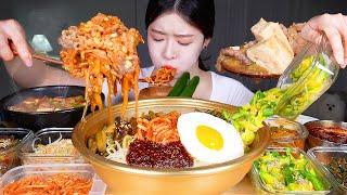 ASMR MUKBANG  HOME MEAL ON A TIRING DAY  BIBIMBAP & SOYBEAN PASTE STEW & SEAWEED KOREAN HOME FOOD