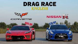 Nissan GT-R R35 vs Chevlolet Corvette C8 DRAG RACE