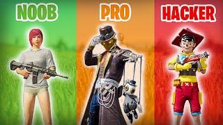 NOOB vs PRO vs HACKER in PUBG MOBILE