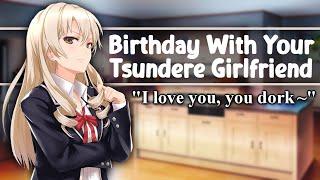 ASMR Birthday With Your Tsundere Girlfriend F4A Flustered Affectionate Wholesome GFE