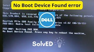 How to fix No boot device found. Press any key to reboot the machine.  Dell Laptop Issue