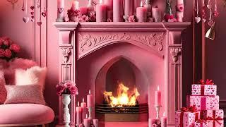 A Pink Valentines Day Fireplace Ambience 🩷