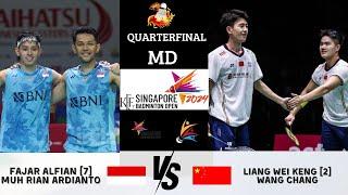 Fajar ALFIANMuh Rian ARDIANTO  INA  VS LIANG Wei KengWANG Chang CHN QF Singapore Open 2024