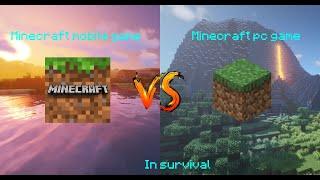 Minecraft mobile game vs pc game in survival