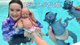SWIMMING WITH SILICONE BABIES - MIMI AND AVATAR TWINS