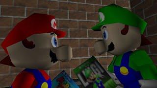 SM64 Mario Promotes Super Mario on ps4 but gets interrupted by Beta Luigi