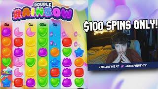 I tried $100 SPINS on DOUBLE RAINBOW STAKE