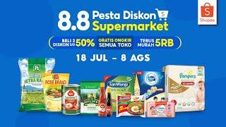 Nikmati Gratis Ongkir Semua Toko di Shopee 8.8 Pesta Diskon Supermarket