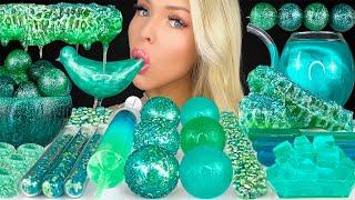 ASMR TEAL GALAXY FOOD MUKBANG HONEYCOMB PIPETTE SQUEEZE DRINK JELLY SYRINGE SPRINKLES 먹방