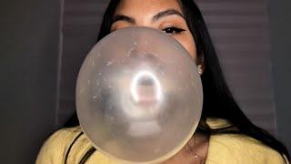 ASMR Bubblegum  Blowing Big Bubbles  Bubble In A Bubble  Chewing Sounds