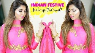 INDIAN FESTIVE MAKEUP LOOK  DIWALI MAKEUP TUTORIAL 2016  HINA ATTAR