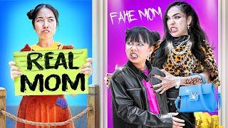 Fake Rich Mom Vs Real Poor Mom I Was Kidnapped By Fake Mom  Baby Doll And Mike
