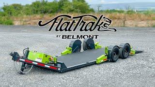 FlatTrak Trailers 22 No Ramps Knuckled A-Frame 14K Trailer Lays Flat on the Ground