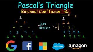 Calculate binomial coefficient nCr  Pascals Triangle