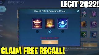 CLAIM FREE EXCLUSIVE RECALL EFFECT LEGIT TRICK 2022 IN MOBILE LEGENDS