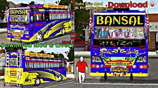 New Modified Tata Private Bus Mod Download  Bansal Bus Livery Tata Bus Mod Download jammu Mini Bus️