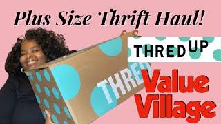 Plus Size Fall 2024 Try-On Haul  ThredUp and Value Village Haul  Size 16 Try-On Haul