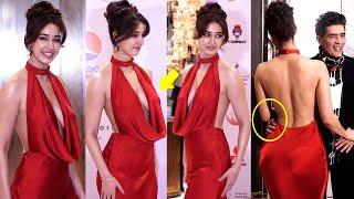 Oops.. its Clearly Flashing  Disha Patani In Very Open Red Satin Outfit At FEF Awards Show