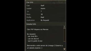 Lineage 2 EU - Maroon - PvP Clan