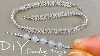 Crystal Beads Jewelry Making Tutorials Beaded Necklace Making  Seed Bead Necklace