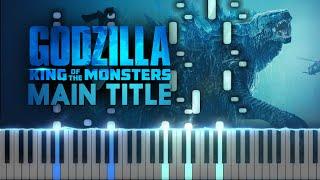 Godzilla King Of The Monsters Main Title - Godzillas Theme Synthesia Piano Tutorial+SHEETS