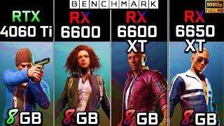 RTX 4060 Ti vs RX 6600 vs RX 6600 XT vs RX 6650 XT  Test in 6 Games  1080p  Benchmark