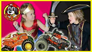 Monster Jam Trucks COME ALIVE ️ Pirates Curse vs Wonder Woman ⭐️ DIY Stadium FREESTYLE Highlights