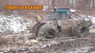 John Deere Timberjack 240 Skidder Stuck In Mud  Logging Equipment
