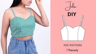 DIY Julia crop top  bustier pattern  Crop Top with sweetheart neckline