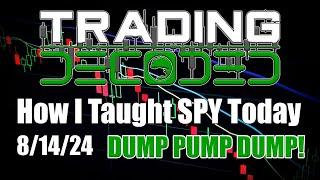 How I Taught SPY Today - 81424 - DUMP PUMP DUMP